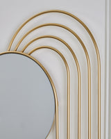 Warrenley Accent Mirror detailed gold metal frame close-up