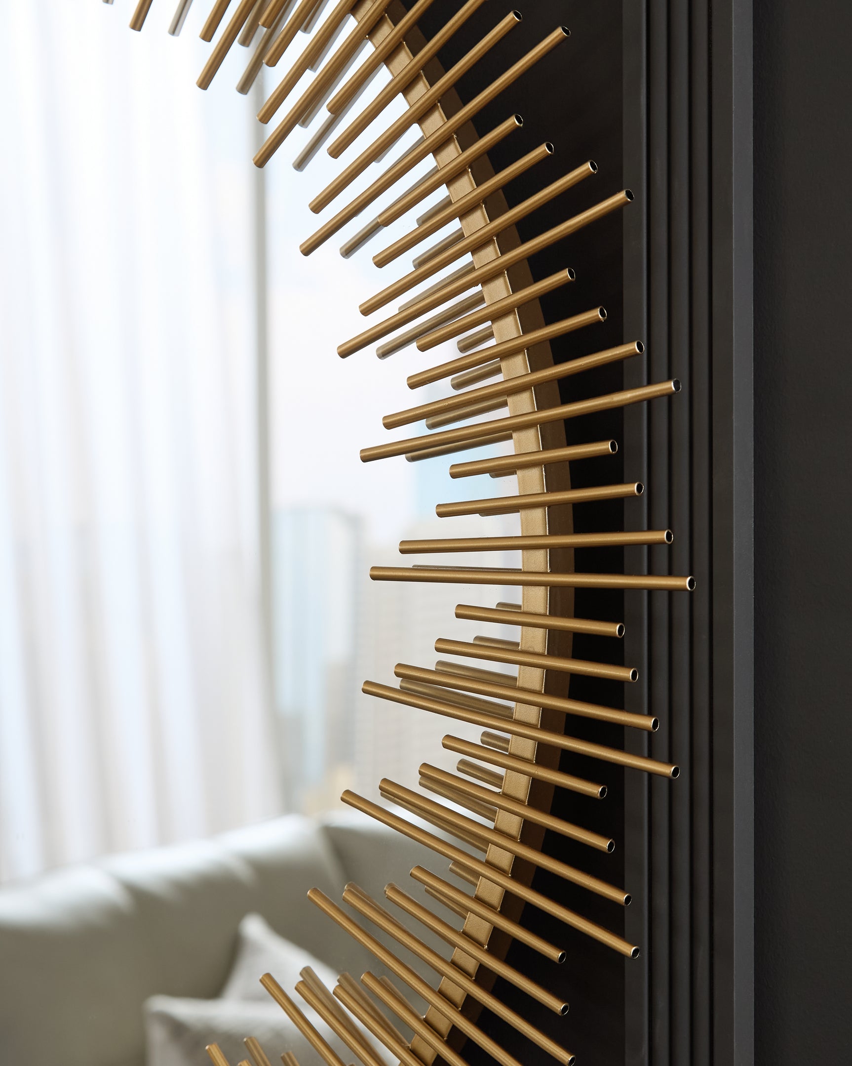 Close-up detail of Wainport goldtone metal finish