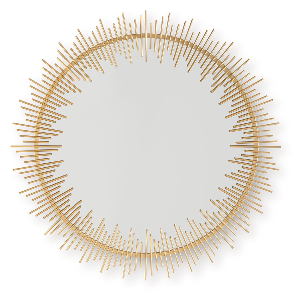 Wainport accent mirror head-on sunburst design