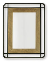 Beelman Accent Mirror close-up of frame and wood accents