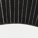 Ozias black accent mirror with ribbed cast aluminum frame
