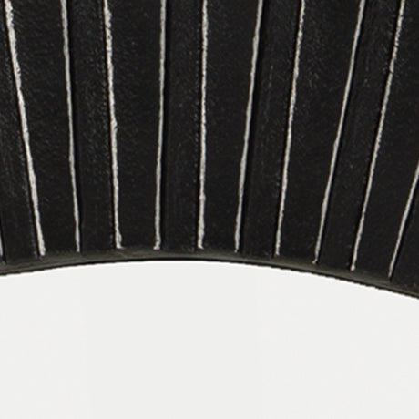 Ozias black accent mirror with ribbed cast aluminum frame