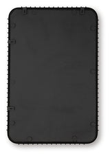 Back view of Judlow black accent mirror showing keyhole bracket