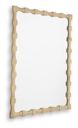 Acelmore mirror hung vertically in a contemporary living room