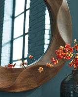 Close-up of Aajon Brown Wood Frame Wave Design