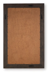 Back view of Advin Dark Brown Wood Sunburst Mirror