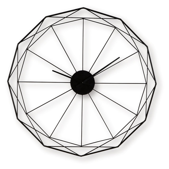 Arkthorne black metal wall clock front view
