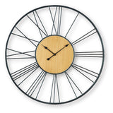 Brockett Black/Natural Wall Clock angled view