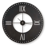 Back view of Lytle antique brown metal wall clock