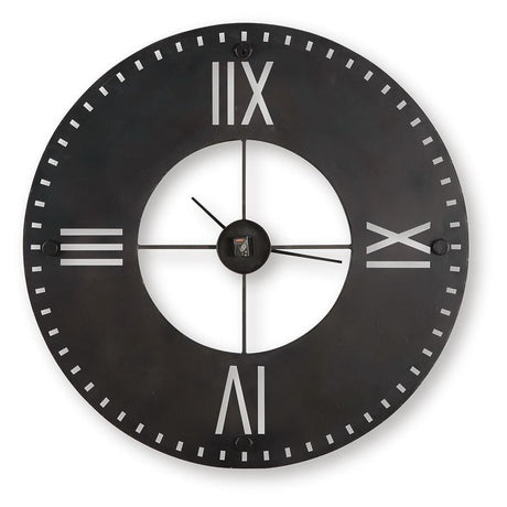 Back view of Lytle antique brown metal wall clock
