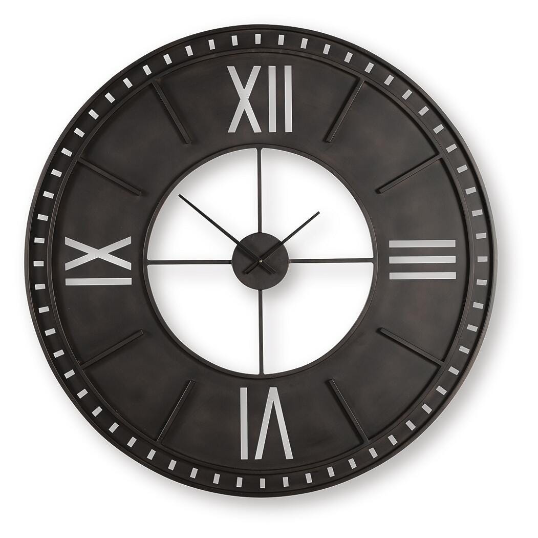 Lytle wall clock head on view showing Roman numerals