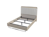main view of Hailey Cream High Gloss Lacquer 4-Piece Queen Bedroom Set bed