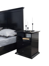bedroom view of Natalie Black 4-Piece Queen Bedroom Set bed