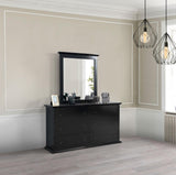 main view of Natalie Black 4-Piece Queen Bedroom Set bed