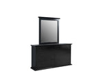 bedroom view of Natalie Black 4-Piece Queen Bedroom Set bed