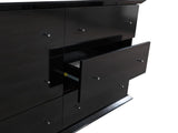 bedroom view of Natalie Black 4-Piece Queen Bedroom Set bed