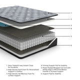 Comfort Plus Gray King Hybrid Mattress front view