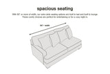 Side profile of Parklynn Desert Chenille Sofa showing armrest design