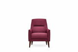 Alto Dark Pink Upholstered Armchair close-up of armrest and fabric texture