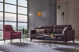 Storage space under Alto Brown sofa seat