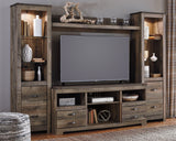 Trinell Brown 4-Piece Entertainment Center bridge section detail
