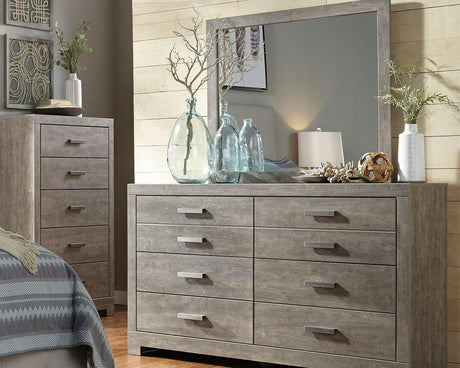 Culverbach gray dresser and mirror front view