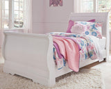 Anarasia White Twin Sleigh Bed front view