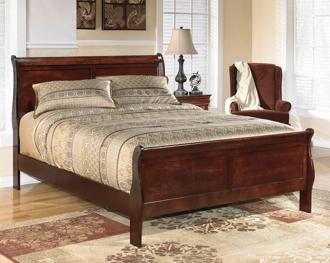 Alisdair Dark Brown King Sleigh Bed - Ella Furniture