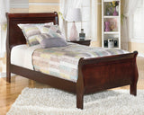 Alisdair Dark Brown Twin Sleigh Bed side angle