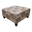 Selena Mercury Ottoman in smoke swirl fabric, side angle
