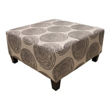 Selena Mercury Ottoman in smoke swirl fabric, side angle