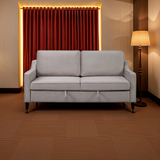 Adelia Cobblestone Velvet Convertible Studio Sofa with Pull-Out Bed