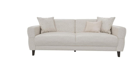 Astera Sand 3-Seater sofa bed in cream gray, front view