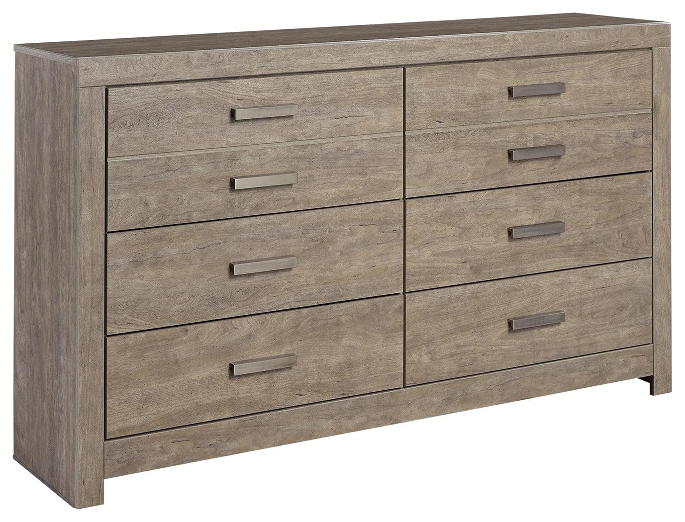Close-up of pewter-tone hardware on Culverbach dresser