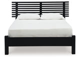 Danziar Matte Black Full Slat Panel Bed front view