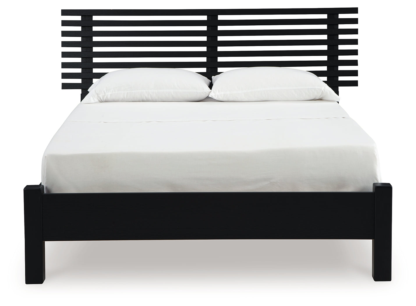 Danziar Matte Black Full Slat Panel Bed front view
