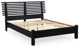 Danziar Matte Black Full Slat Panel Bed front view