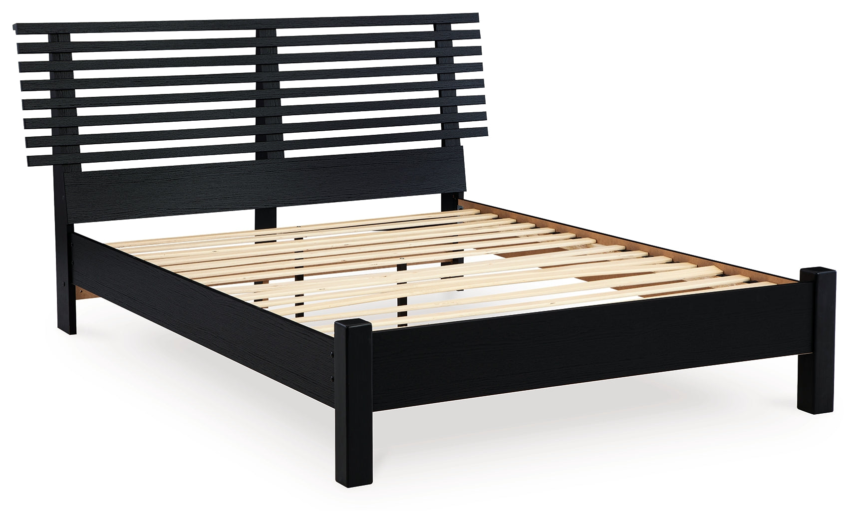 Danziar Matte Black Full Slat Panel Bed front view