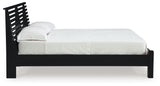 Danziar Matte Black Full Slat Panel Bed front view