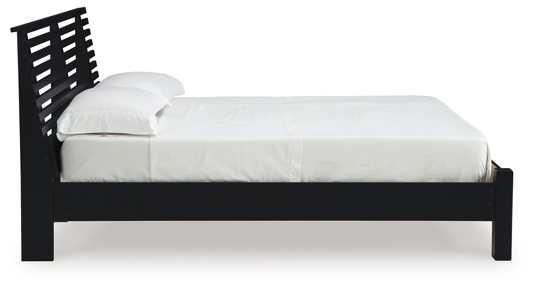 Danziar Matte Black Full Slat Panel Bed front view