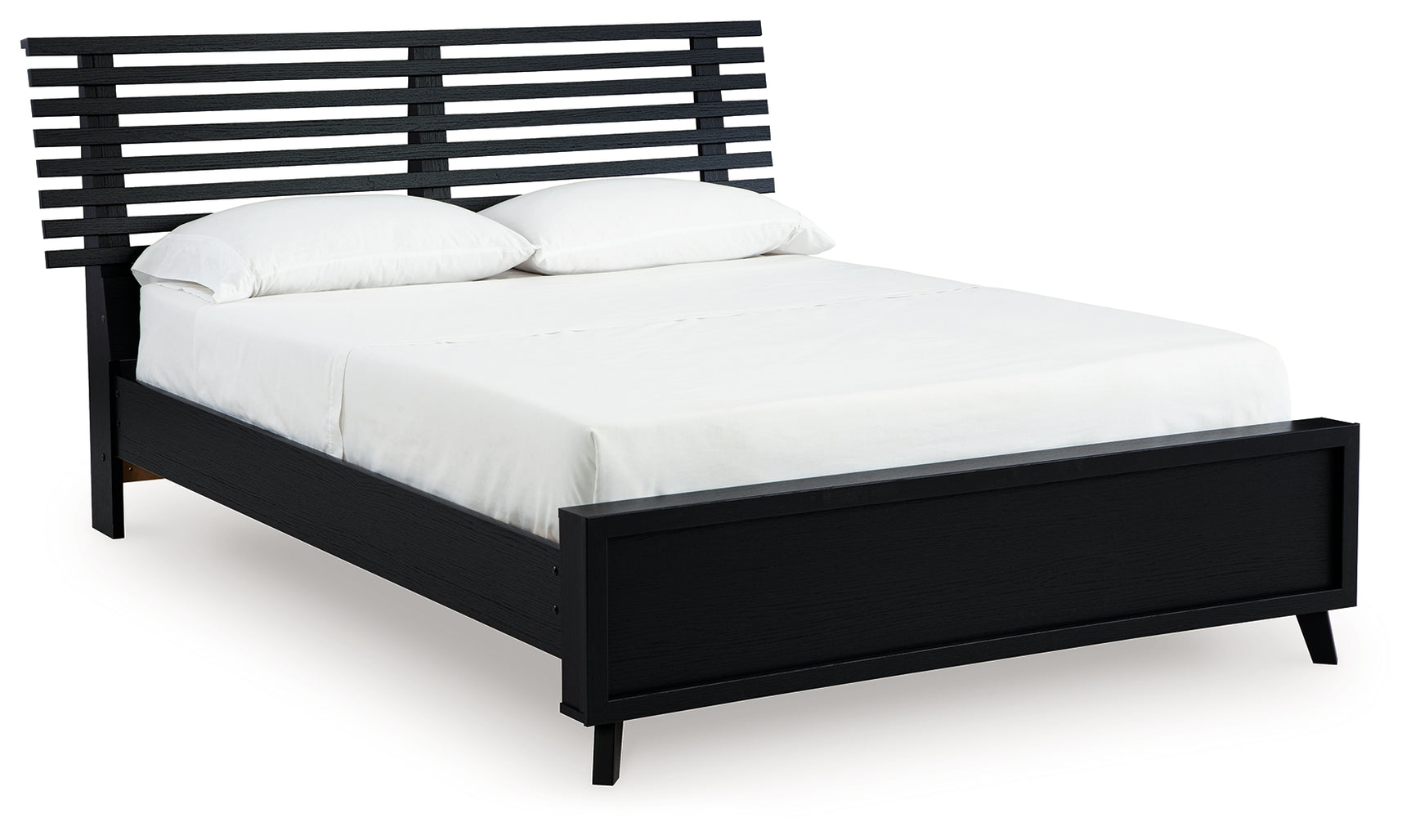 Danziar Matte Black Full Slat Panel Bed front view
