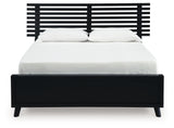 Danziar Matte Black Full Slat Panel Bed front view