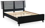 Danziar Matte Black Full Slat Panel Bed front view