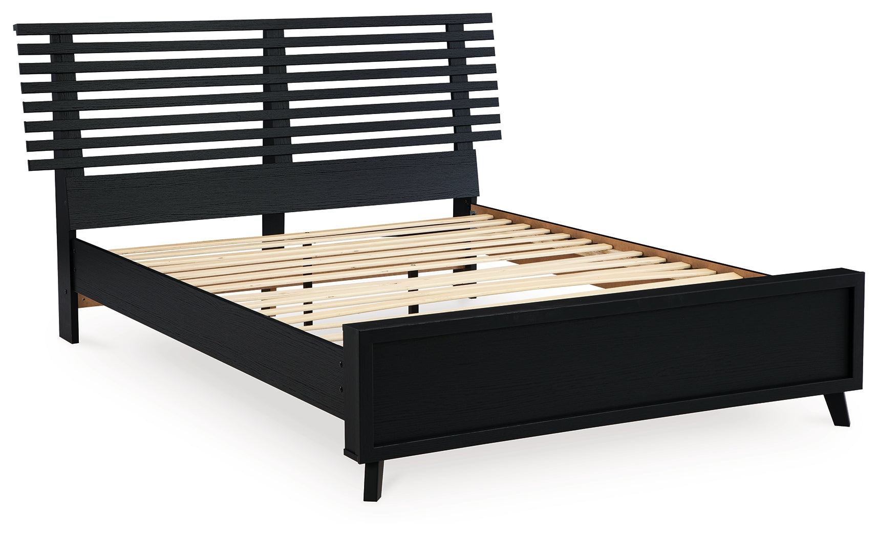 Danziar Matte Black Full Slat Panel Bed front view