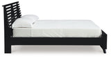 Danziar Matte Black Full Slat Panel Bed front view