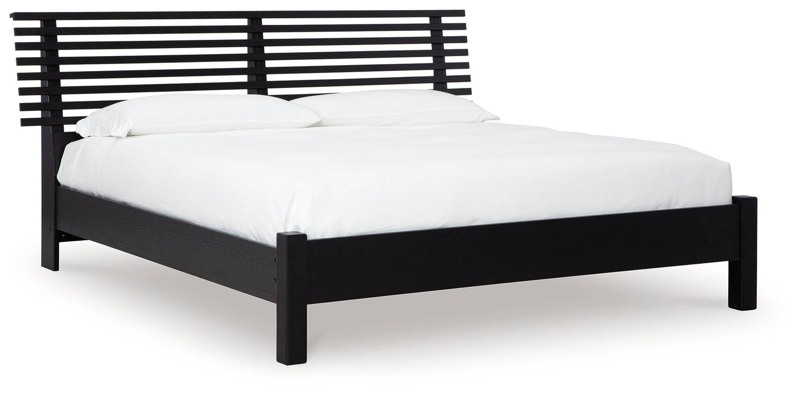 Danziar Black Queen Slat Panel Bed
