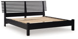 Danziar Black Queen Slat Panel Bed head-on view