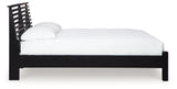 Danziar Black Queen Slat Panel Bed front view
