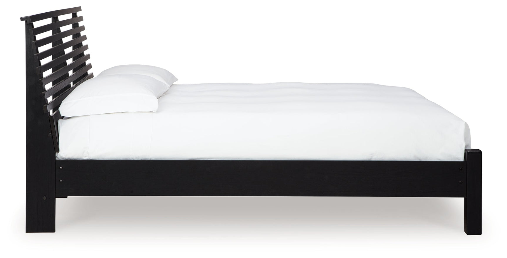 Danziar Black Queen Slat Panel Bed front view