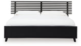 Danziar Black Queen Slat Panel Bed side profile showing slat structure
